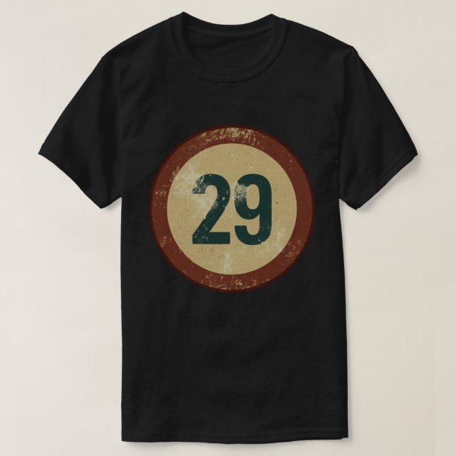 Vintage Distressed Number 29 T-Shirt (Design Front)