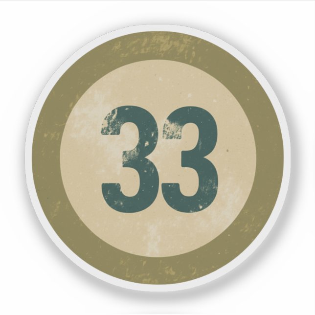 Vintage Distressed Number 33 (Front)