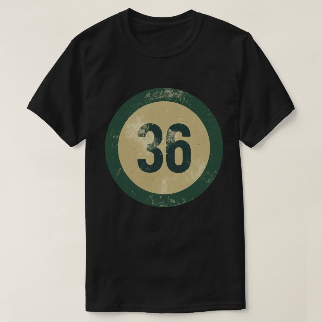 Vintage Distressed Number 36 T-Shirt (Design Front)