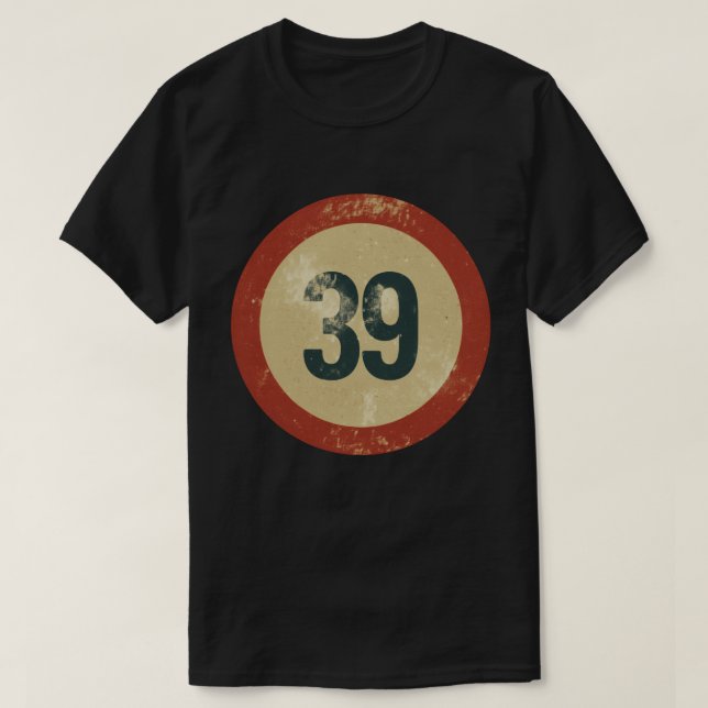 Vintage Distressed Number 39 T-Shirt (Design Front)