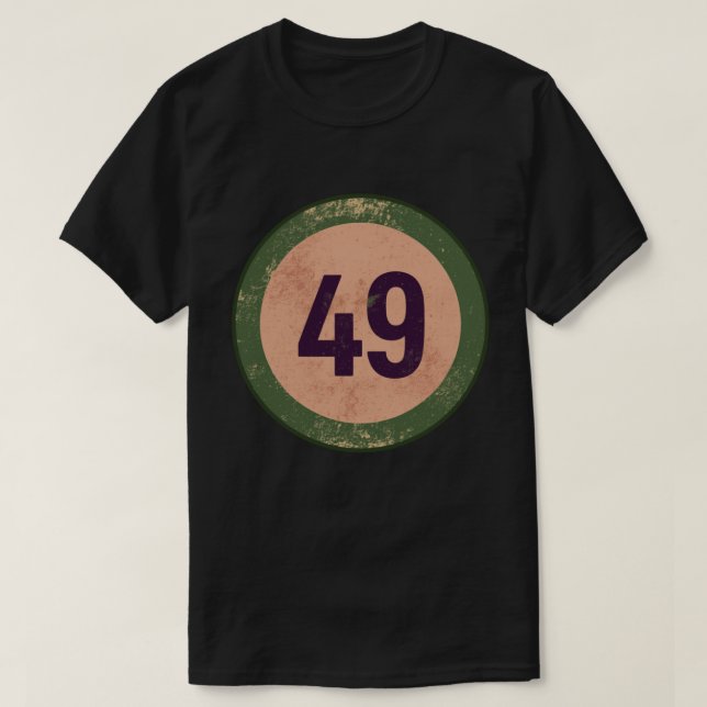 Vintage Distressed Number 49 T-Shirt (Design Front)