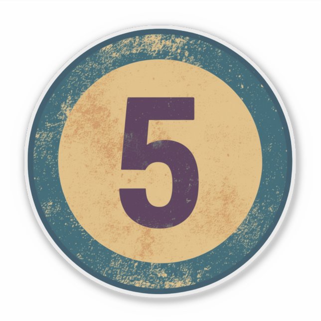 Vintage Distressed Number 5 (Front)