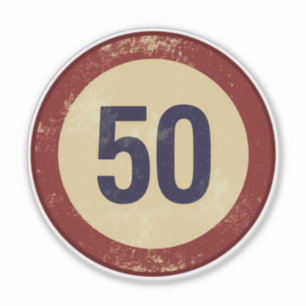 Vintage Distressed Number 50