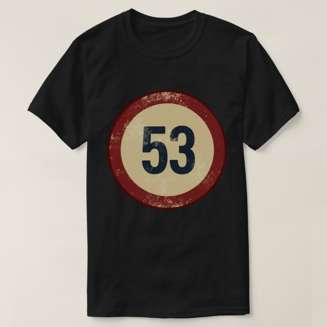 Vintage Distressed Number 53 T-Shirt (Design Front)