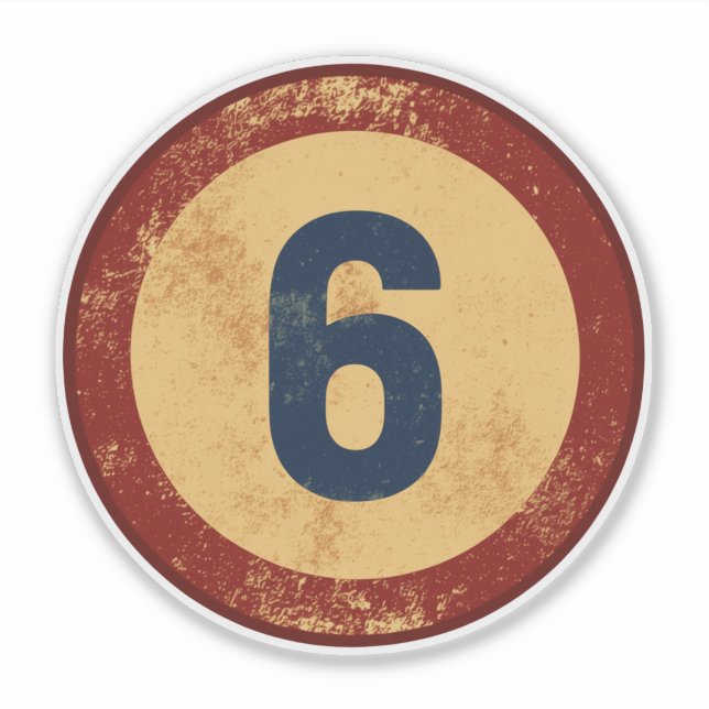 Vintage Distressed Number 6 (Front)