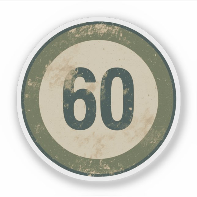 Vintage Distressed Number 60 (Front)
