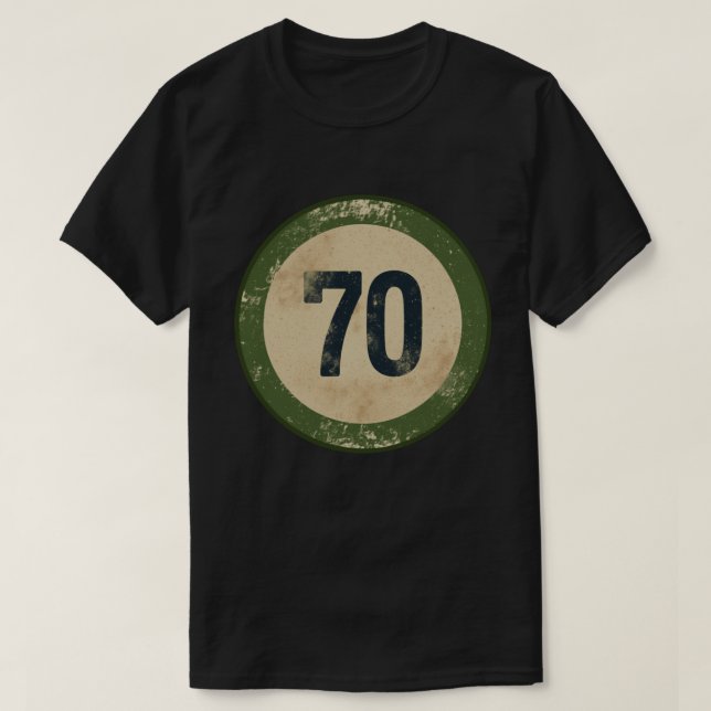 Vintage Distressed Number 70 T-Shirt (Design Front)