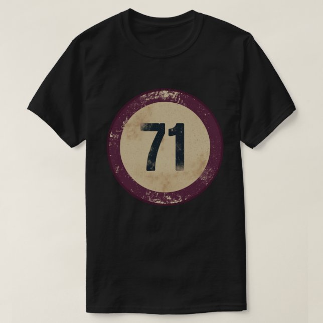 Vintage Distressed Number 71 T-Shirt (Design Front)