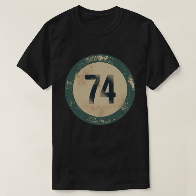 Vintage Distressed Number 74 T-Shirt (Design Front)