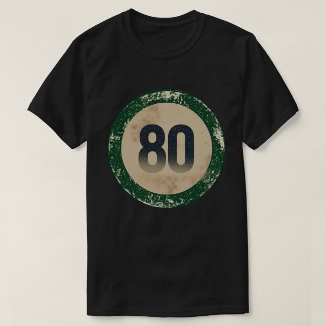 Vintage Distressed Number 80 T-Shirt (Design Front)