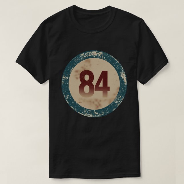 Vintage Distressed Number 84 T-Shirt (Design Front)