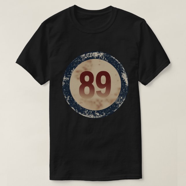 Vintage Distressed Number 89 T-Shirt (Design Front)