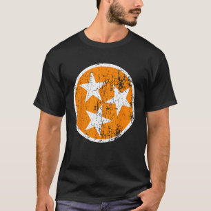 Vintage Distressed Orange and White Tennessee Stat T-Shirt