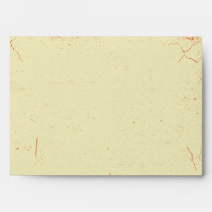 Vintage distressed orange wedding envelope