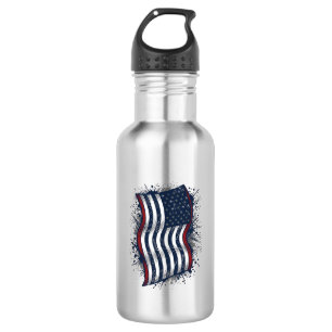 Vintage Distressed Patriotic Flag Shirt Design_1 532 Ml Water Bottle