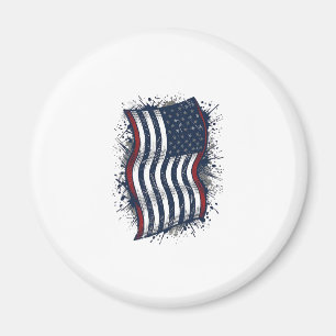 Vintage Distressed Patriotic Flag Shirt Design_1 Magnet