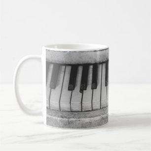 Vintage Distressed Piano Keyboard Mug