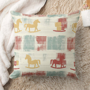 Vintage Distressed Rocking Horse Pattern (4) Cushion