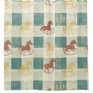 Vintage Distressed Rocking Horse Pattern (5) Shower Curtain