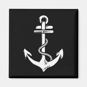 Vintage Distressed Sailing Nautical Grungy White A Magnet