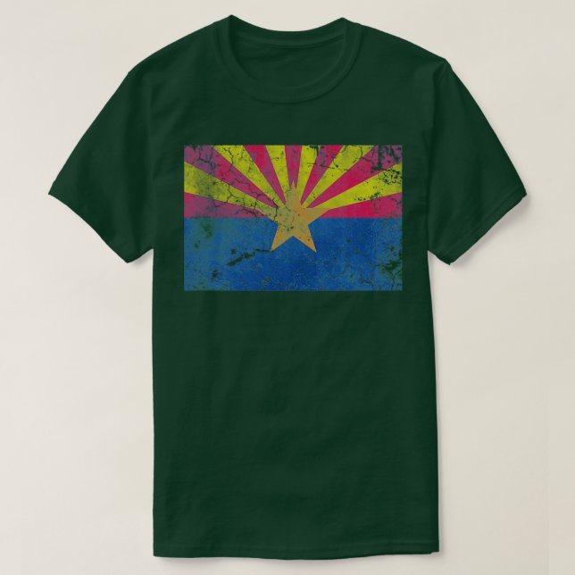 Vintage Distressed State Flag of Arizona T-Shirt (Design Front)