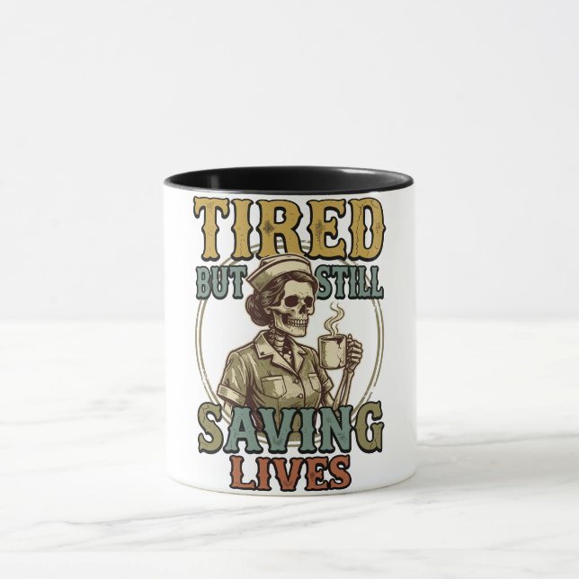 vintage distressed t-shirt design mug (Center)