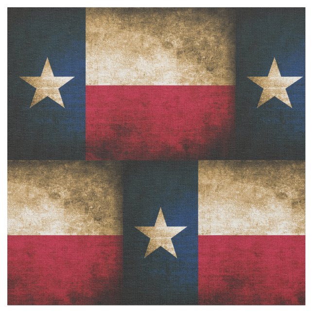 Vintage Distressed Texas Flag Fabric (Close Up)
