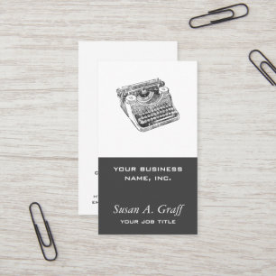 Vintage Distressed Underwood Typewriter Business Card