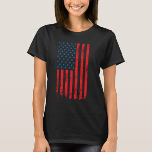 Vintage Distressed US Flag Stars & Strips 4th July T-Shirt