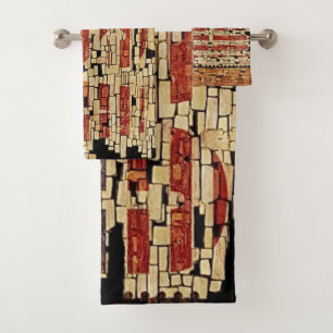 Vintage distressed USA Letters and American Flag Bath Towel Set