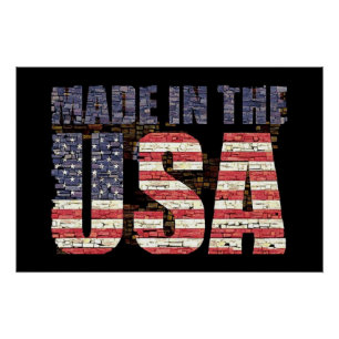 Vintage distressed USA Letters and flag  Poster