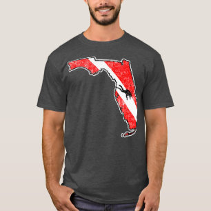 Vintage Dive Florida Scuba Diving State Map Dive F T-Shirt