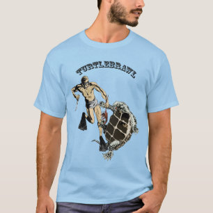 Vintage Diver Fighting a Turtle Over a Lobster URM T-Shirt