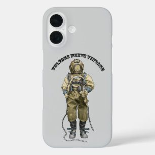 Vintage Diver with Diving Helmet and a Dive Light iPhone 16 Case
