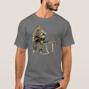 Vintage Diver with Diving Helmet on a Bench T-Shirt