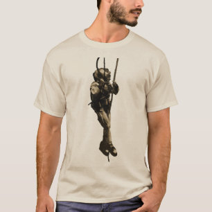 Vintage Diver with Mark V Diving Helmet on a Rope T-Shirt