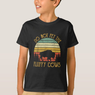 Vintage Do Not Pet The Fluffy Cows Retro Bison Buf T-Shirt