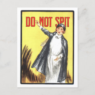 Vintage "Do Not Spit" Tuberculosis Poster Postcard