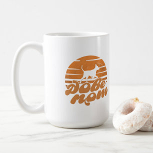 Vintage Dobe Mom Sunset Dog Art Coffee Mug