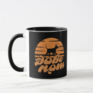 Vintage Dobe Mom Sunset Dog Art Mug