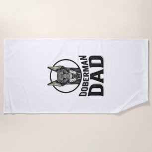 Vintage Doberman Dad Engraving Dog Lover Design_1 Beach Towel