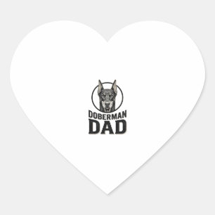 Vintage Doberman Dad Engraving Dog Lover Design_1 Heart Sticker