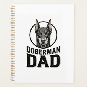 Vintage Doberman Dad Engraving Dog Lover Design_1 Planner