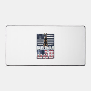 Vintage Doberman Dad Patriotic Dog Shirt Design_1 Desk Mat