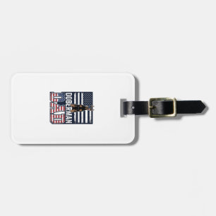 Vintage Doberman Dad Patriotic Dog Shirt Design_1 Luggage Tag