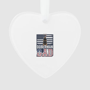 Vintage Doberman Dad Patriotic Dog Shirt Design_1 Ornament