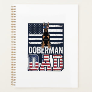 Vintage Doberman Dad Patriotic Dog Shirt Design_1 Planner