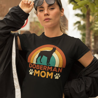 Vintage Doberman Dog Mum Sunset T-Shirt