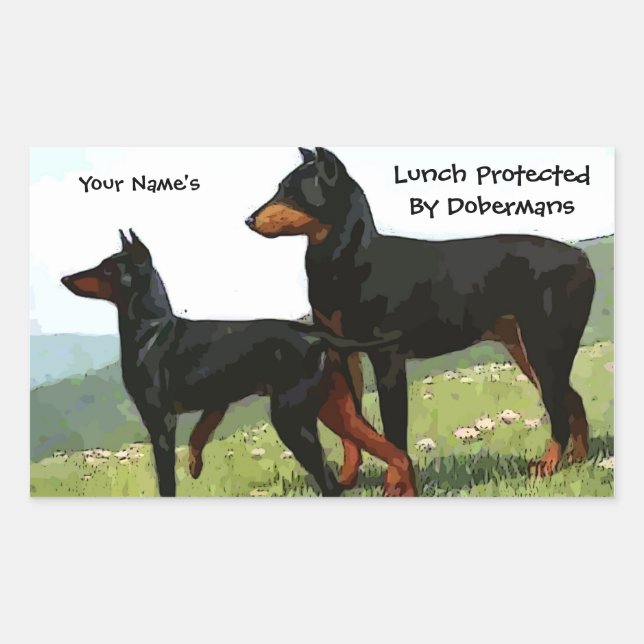 Vintage Doberman Lunch Protector Stickers (Front)