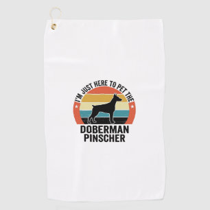 Vintage Doberman Pinscher Dog Lover Shirt Design Golf Towel